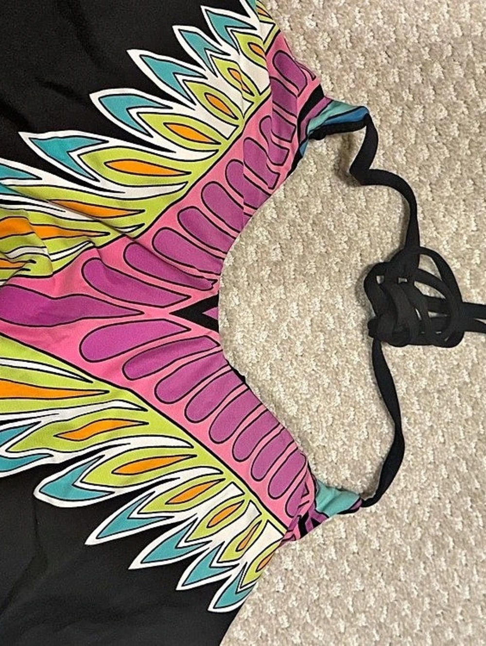 Trina Turk Printed Bikini Top with Gold-Tone Hardware